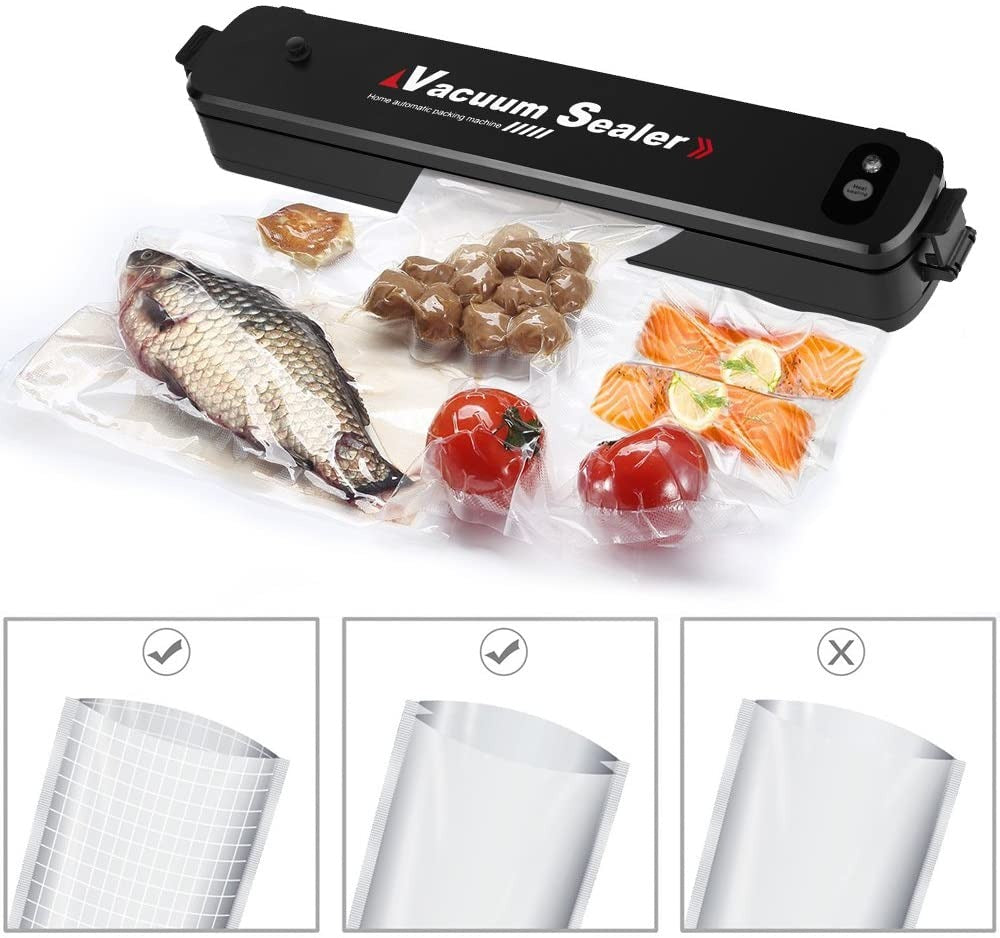 Vacuum Sealer Hand Machine ZKFK-001 | Automatic Food Sealer with 5 Vacuum Bags for Fresh Food Storage & Kitchen Organization