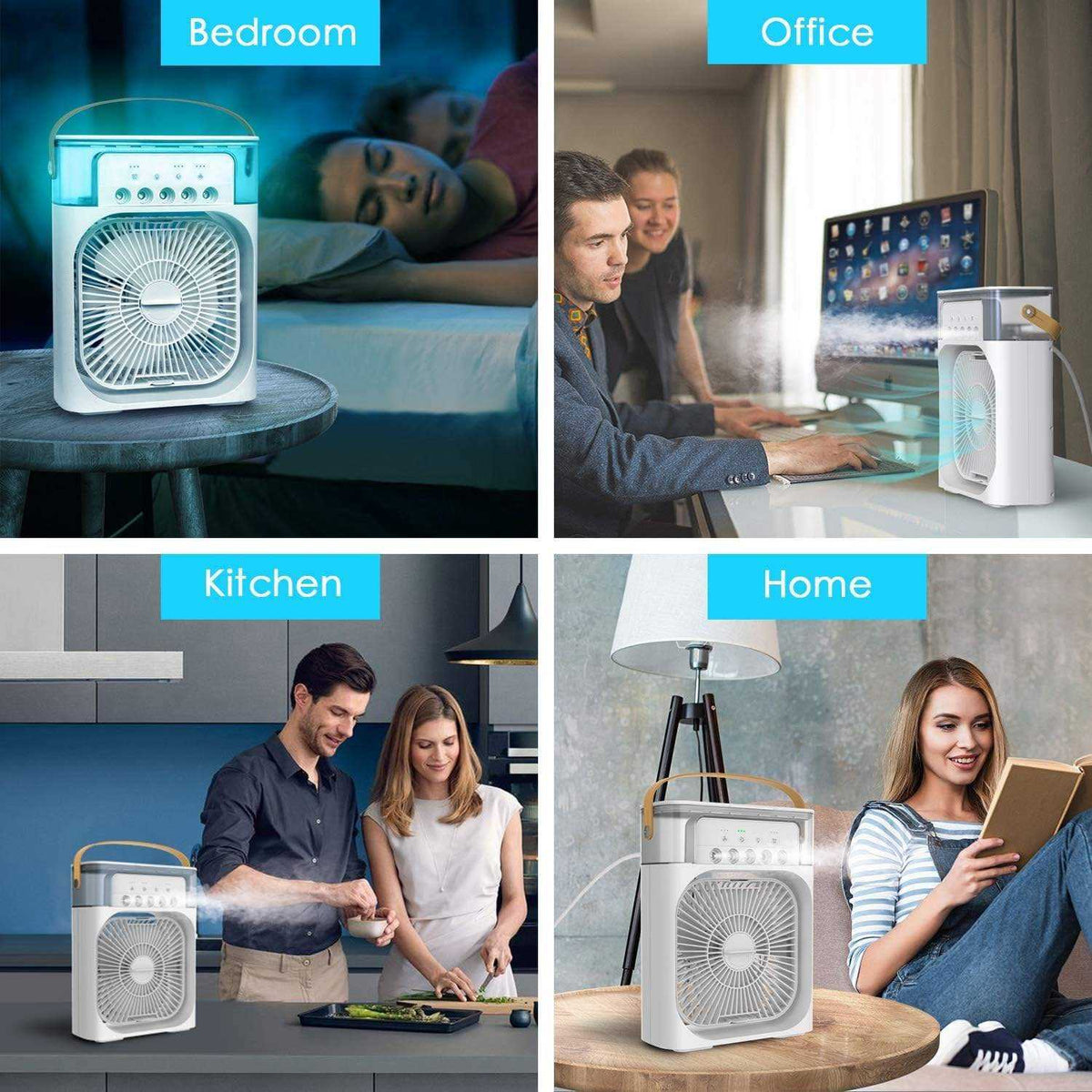 Mini Portable Air Cooler Fan with Evaporative Cooling | 3-Speed Personal Air Conditioner