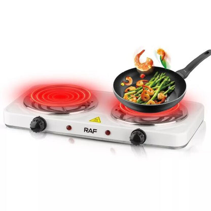Premium Brand RAF New Arrival countertop Coil Hotplate Stove Cooktop Double Flat Burners Electric Hot Plate Double Electric Stove
