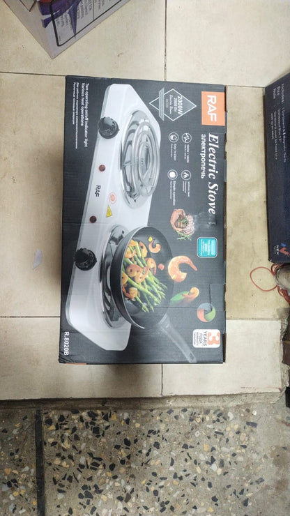 Premium Brand RAF New Arrival countertop Coil Hotplate Stove Cooktop Double Flat Burners Electric Hot Plate Double Electric Stove