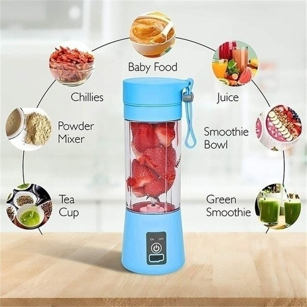 6 Blade Mini Portable Usb Juicer Blender Rechargeable -