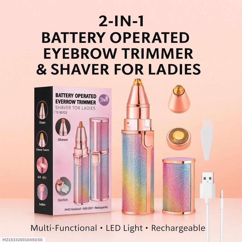 2-in-1 Rainbow Facial Hair Remover & Eyebrow Trimmer - USB Rechargeable