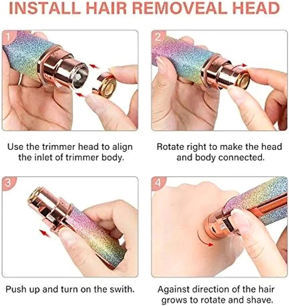 2-in-1 Rainbow Facial Hair Remover & Eyebrow Trimmer - USB Rechargeable