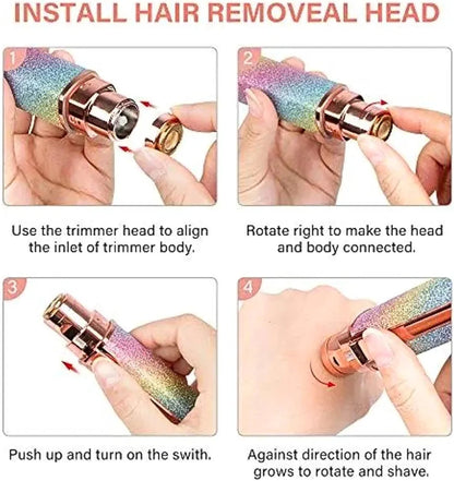 2-in-1 Rainbow Facial Hair Remover & Eyebrow Trimmer - USB Rechargeable