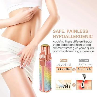 2-in-1 Rainbow Facial Hair Remover & Eyebrow Trimmer - USB Rechargeable